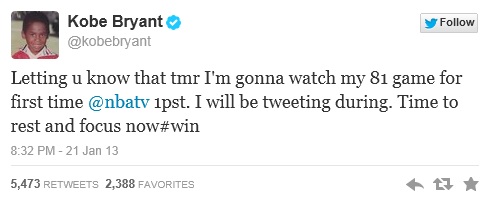 Kobe Bryant tweet