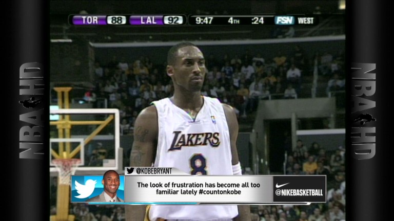 NBA TV broadcast with Kobe's live tweet overlay